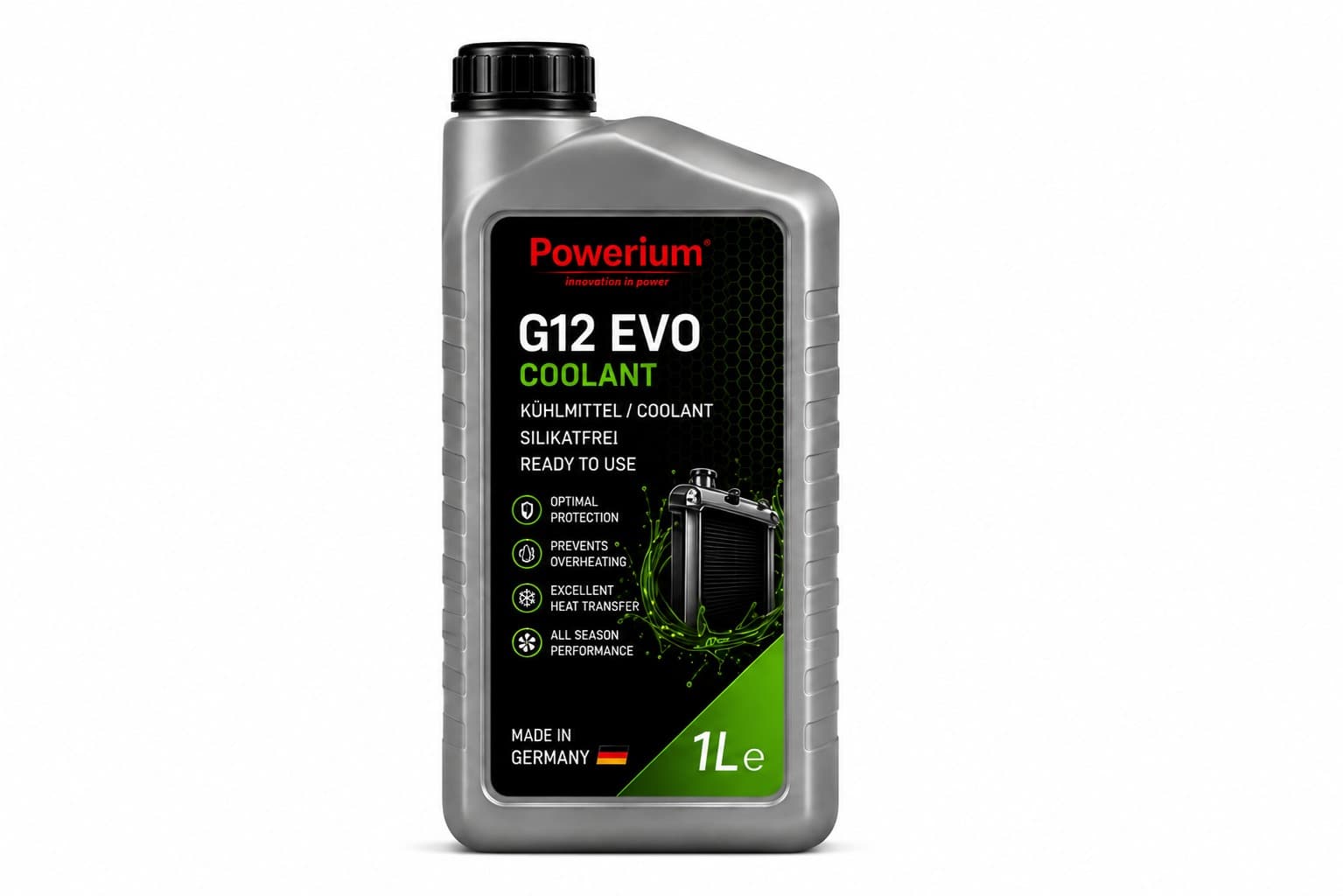 Powerium 1L G12 EVO Coolant – Premium Kühlerfrostschutz, OAT, Ready-to-Use
