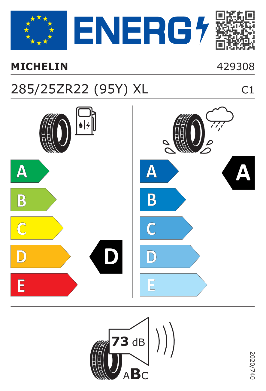 285/25R22 95 Y Michelin Pilot Sport 4 S XL DOT22
