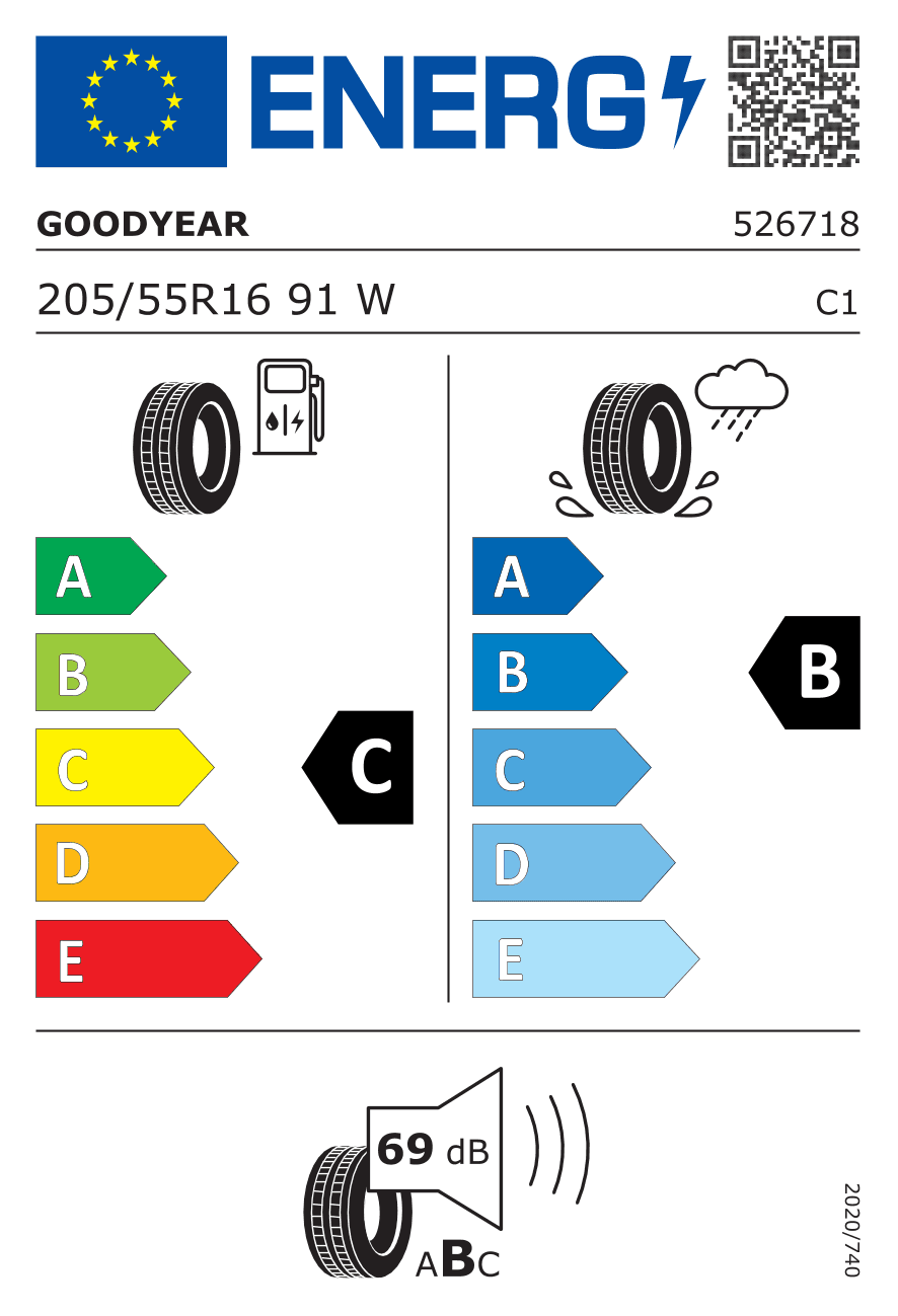 205/55R16 91 W Goodyear Efficient Grip * ROF FP DOT19