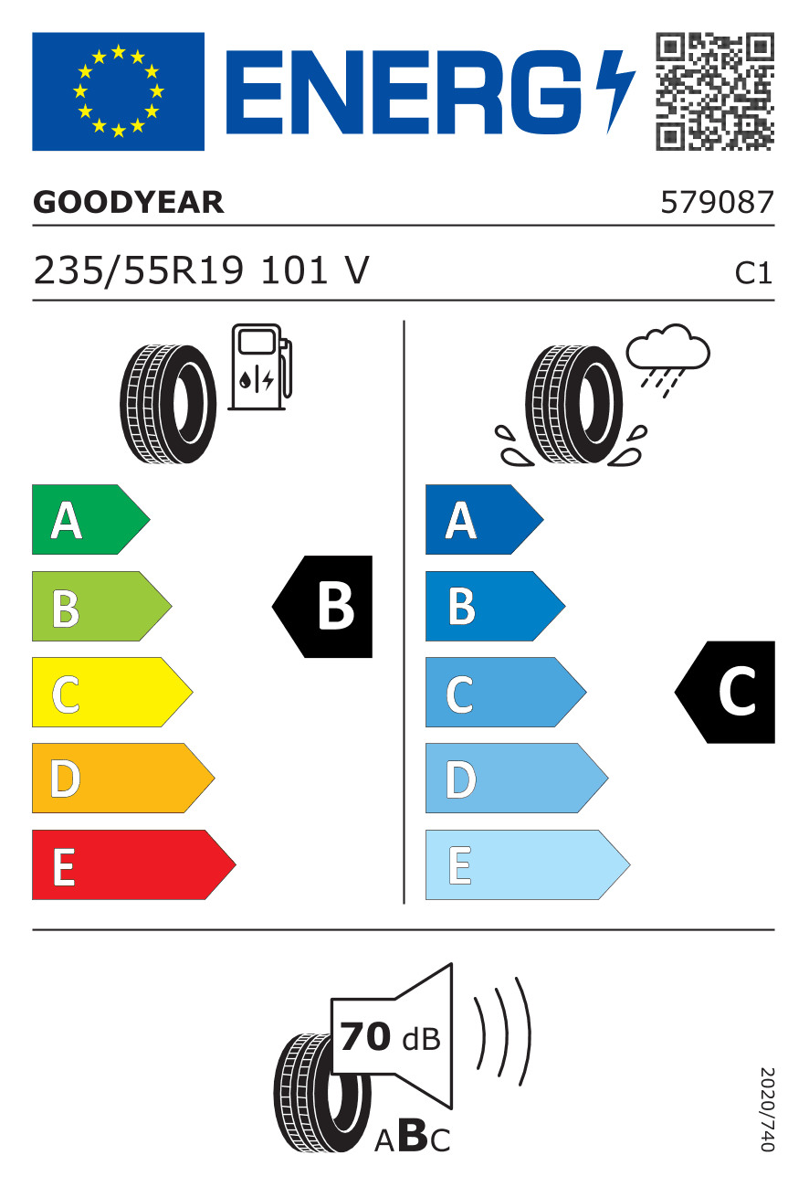 EU-Reifenlabel für 235/55R19 101 V Goodyear Eagle LS 2 DOT23