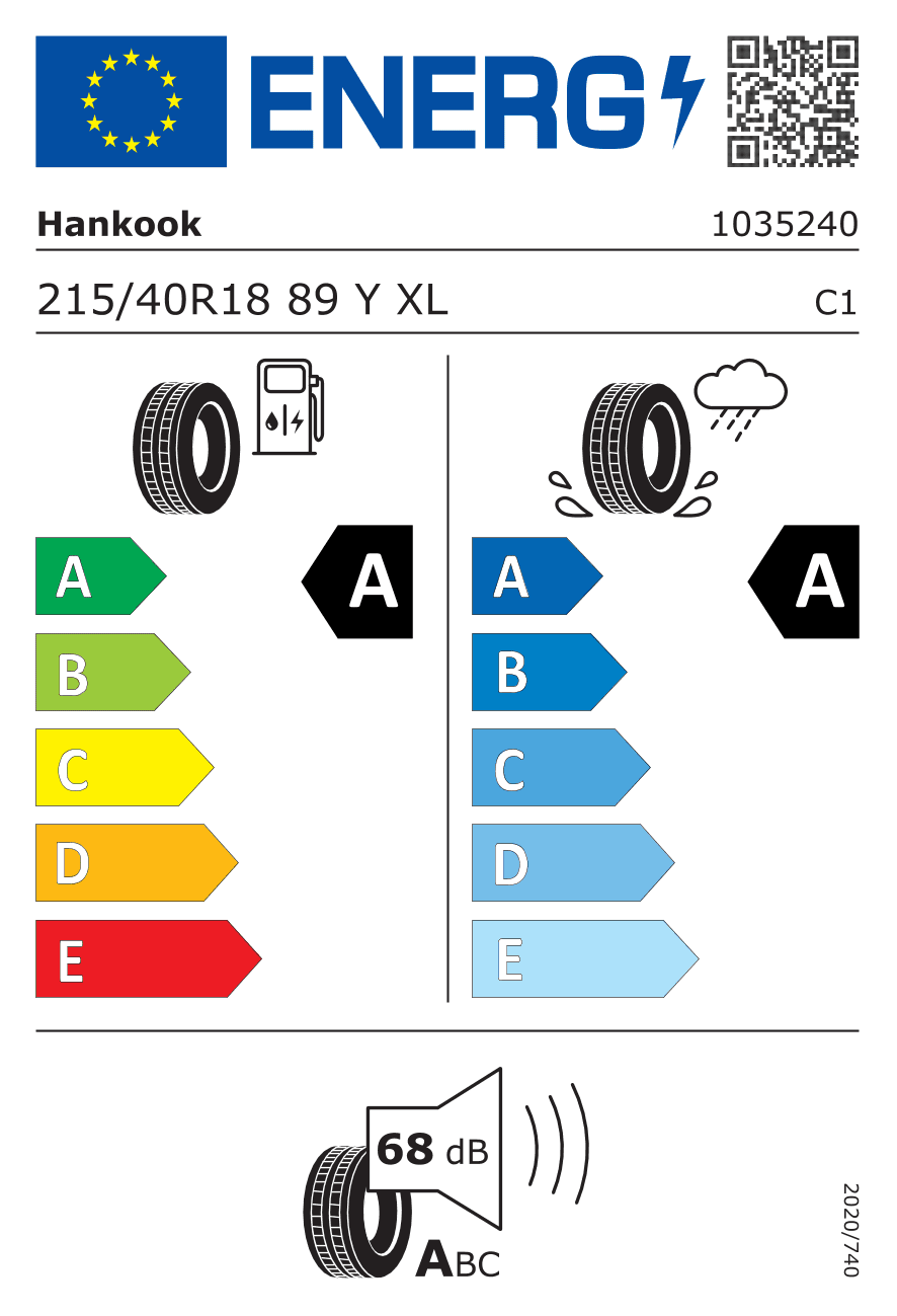 215/40R18 89 Y Hankook Ventus S1 evo3 (K127) * UHP XL DOT23