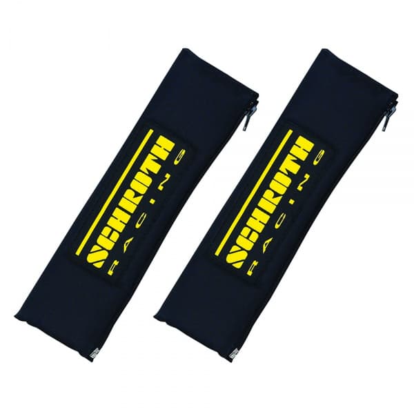 Schroth 3" NOMEX® Gurtpolster schwarz mit schwarz/gelbem SCHROTH RACING Logo