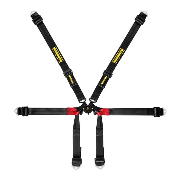 Schroth Formula 2x2 schwarz mit schwarz/gelbem SCHROTH RACING Logo HANS