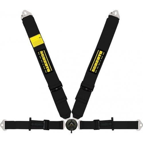 Schroth Westfield II asm schwarz mit schwarz/gelbem SCHROTH RACING Logo rechts