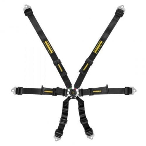 Schroth Flexi 2x2 schwarz mit schwarz/gelbem SCHROTH RACING Logo HANS