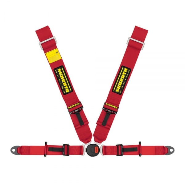 Schroth Lotus II-FE asm rot mit schwarz/gelbem SCHROTH RACING Logo rechts