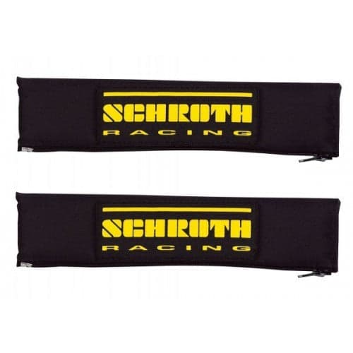 Schroth 2" Gurtpolster schwarz mit schwarz/gelbem SCHROTH RACING Logo