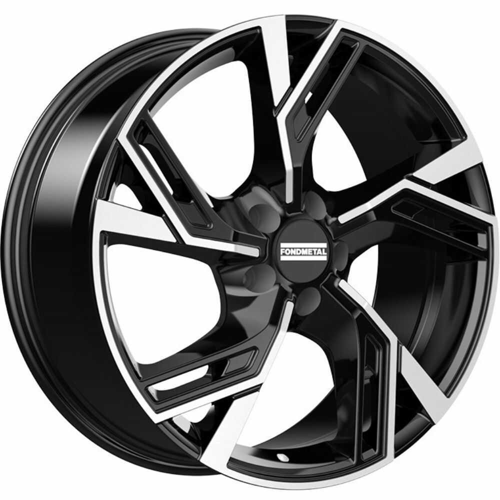 Fondmetal Atena glossy black machined 10x22 ET18 - LK5/112 ML66.5