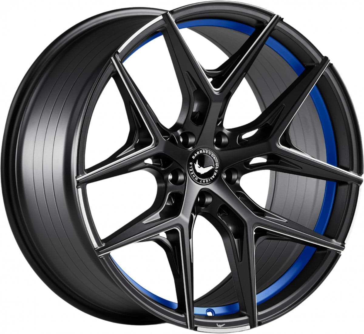 Barracuda Razzer mattblack undertcut trimline blau PureSports gefräst 10.5x22 ET19 - LK5/112 ML73.1