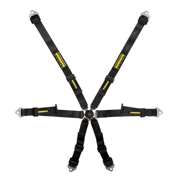 Schroth Profi 2x2 Pull Up schwarz mit schwarz/gelbem SCHROTH RACING Logo HANS