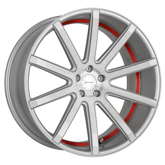 Corspeed Deville silver-brushed-surface / Undercut Color Trim rot 11x23 ET15 - LK5/112 ML73.1