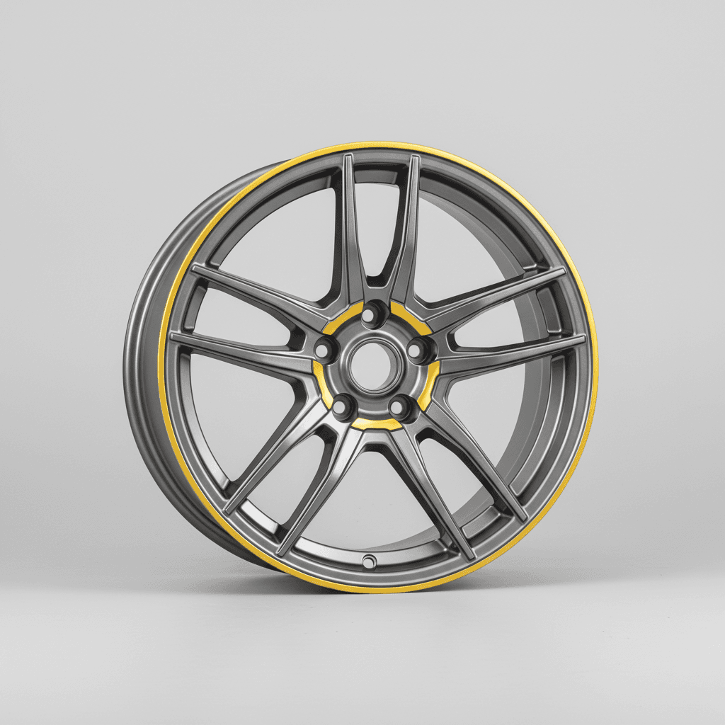 Corspeed Deville gunmetal / Undercut Color Trim gelb 10.5x22 ET15 - LK5/112 ML73.1