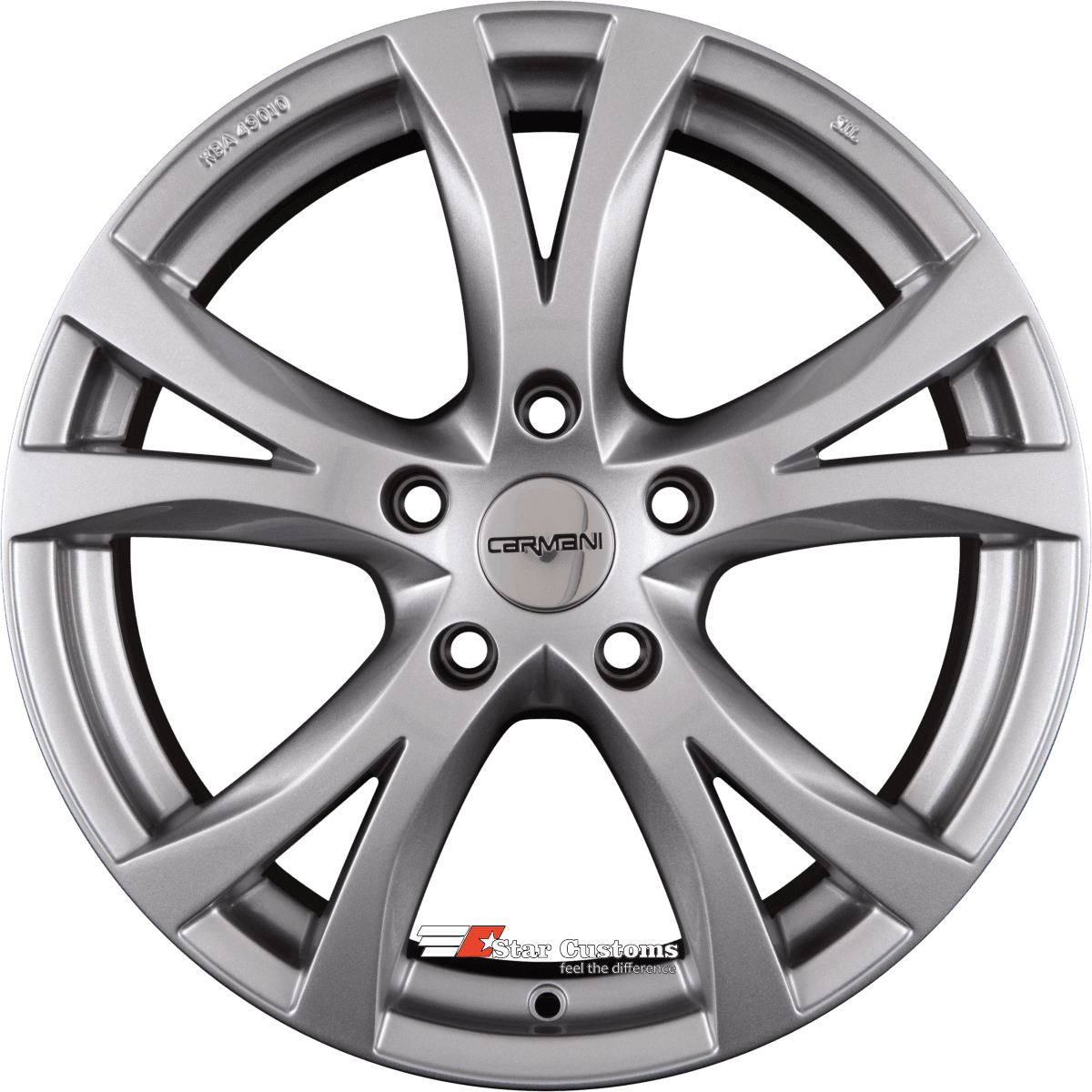 Carmani 9 Compete kristallsilber 6.5x15 ET45 - LK5/108 ML63.4