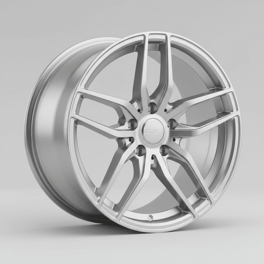 Corspeed Deville silver-brushed-surface / Undercut Color Trim weiss 10.5x22 ET40 - LK5/120 ML74.1