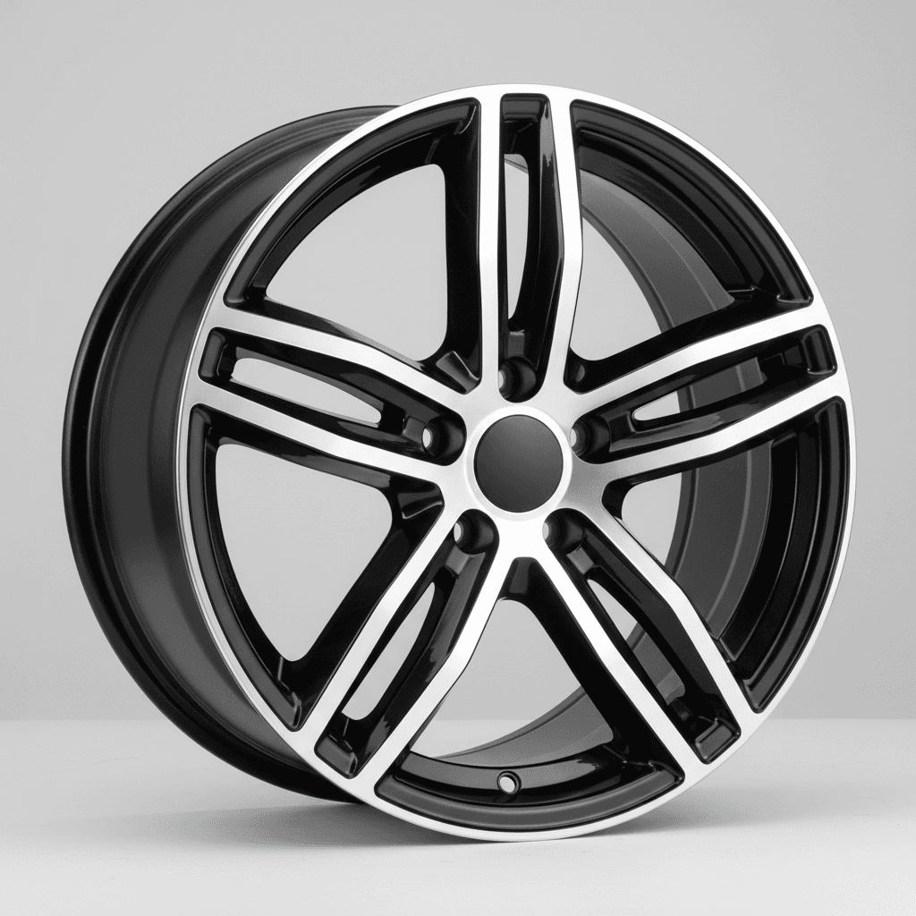 Fondmetal Taara glossy black machined 10x22 ET31 - LK5/112 ML66.5