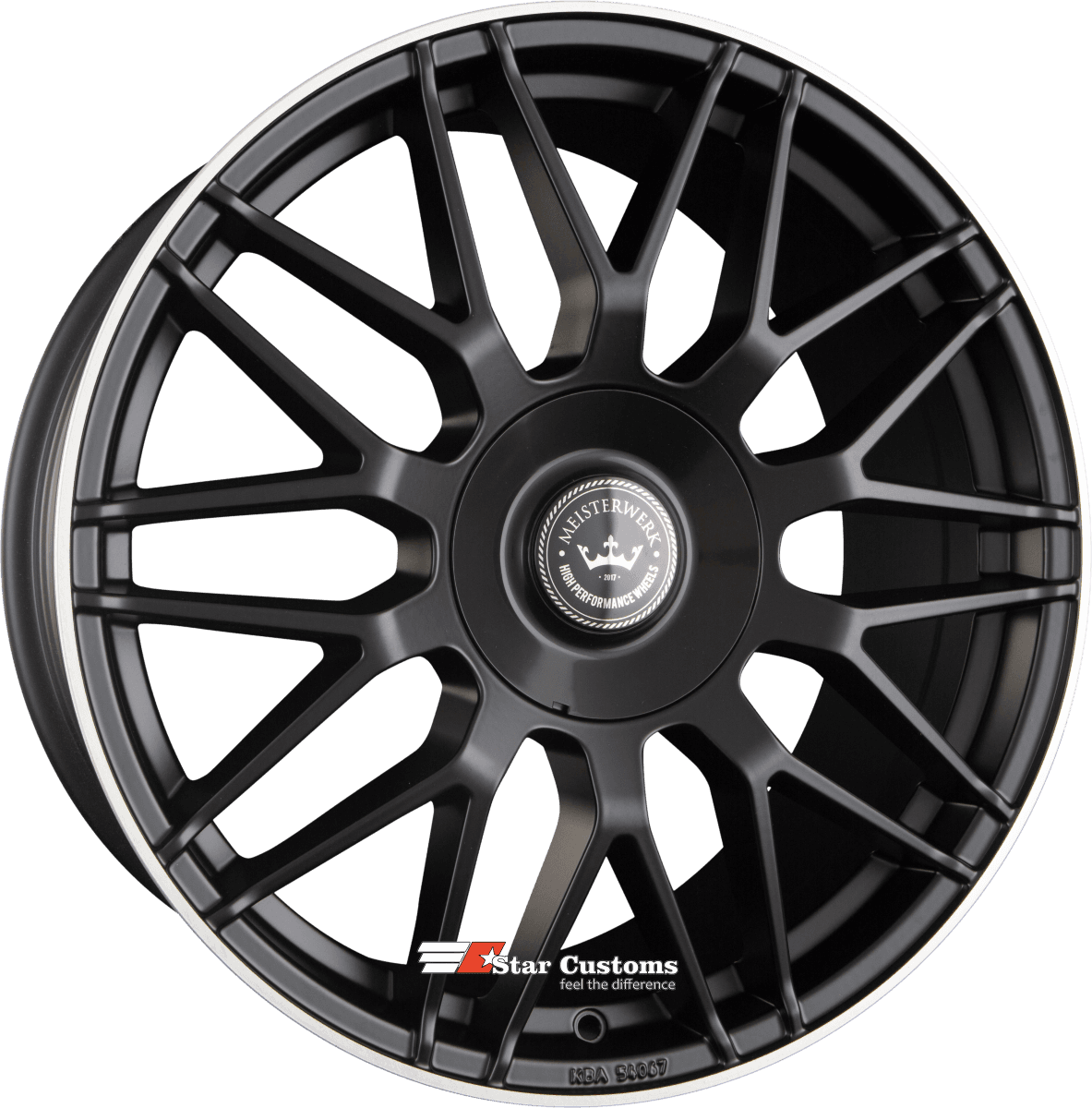 Meisterwerk MW17 black matt lip polished 8x18 ET25 - LK5/112 ML72.6