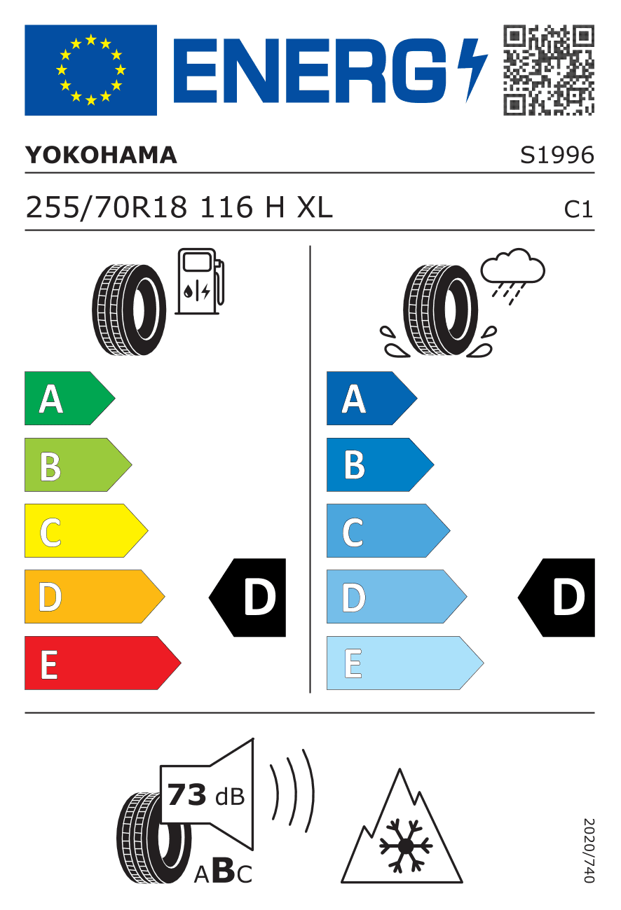 255/70R18 116 H Yokohama Geolandar A/T4 (G018) XL 3PMSF