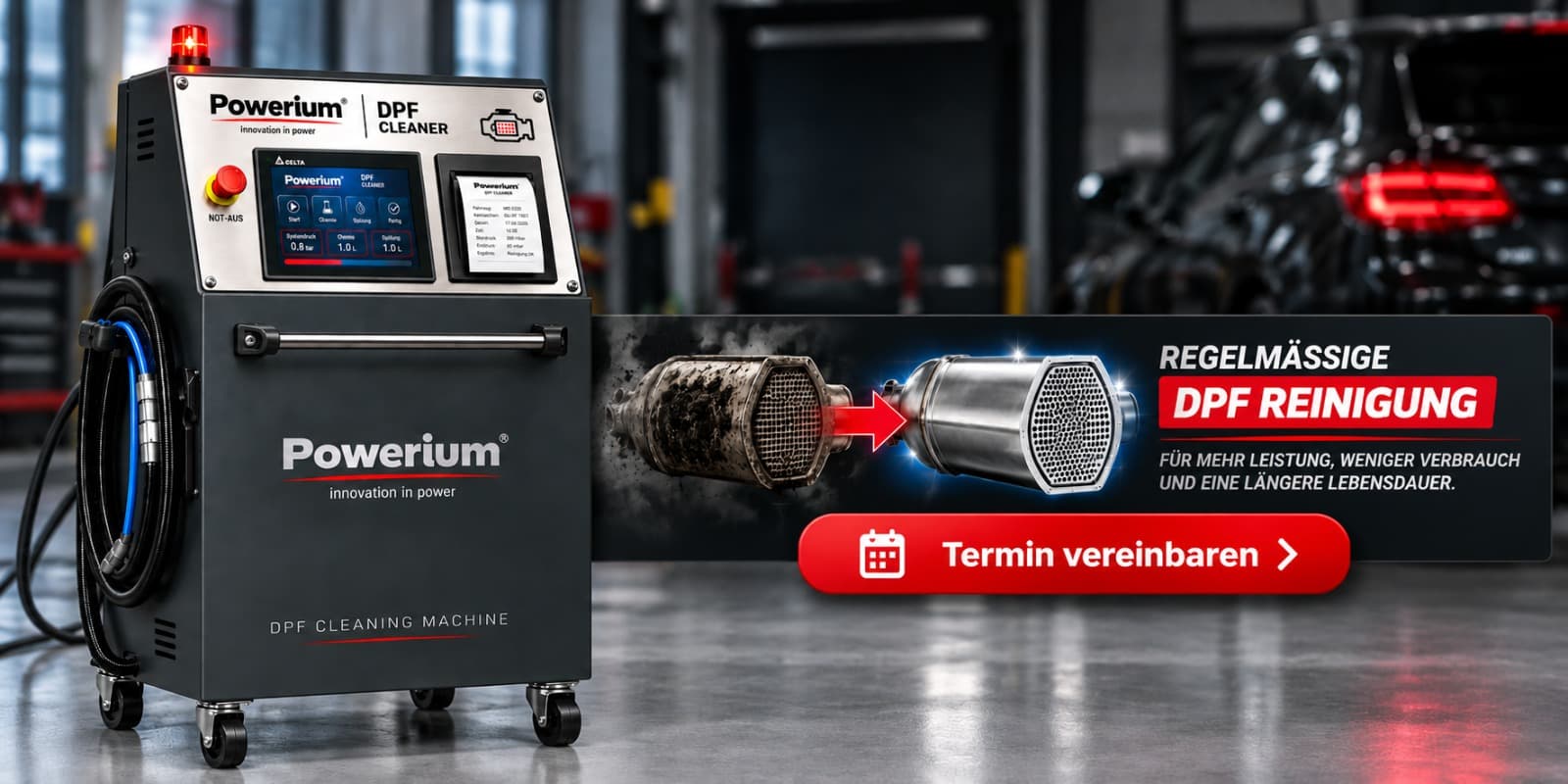 Powerium DPF-Reinigung – Termin vereinbaren