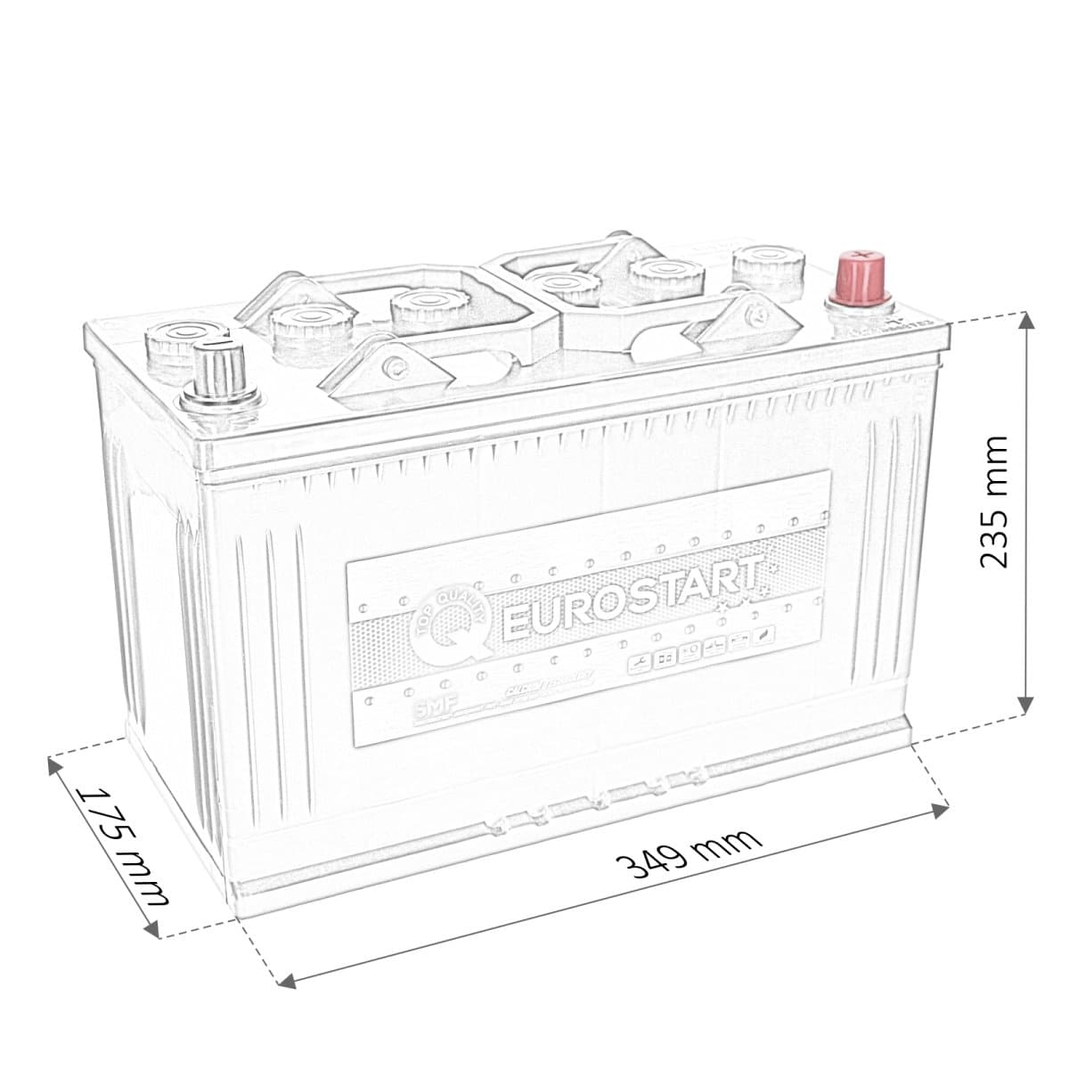 Eurostart SMF 12V 45Ah 400 A +Links Autobatterie