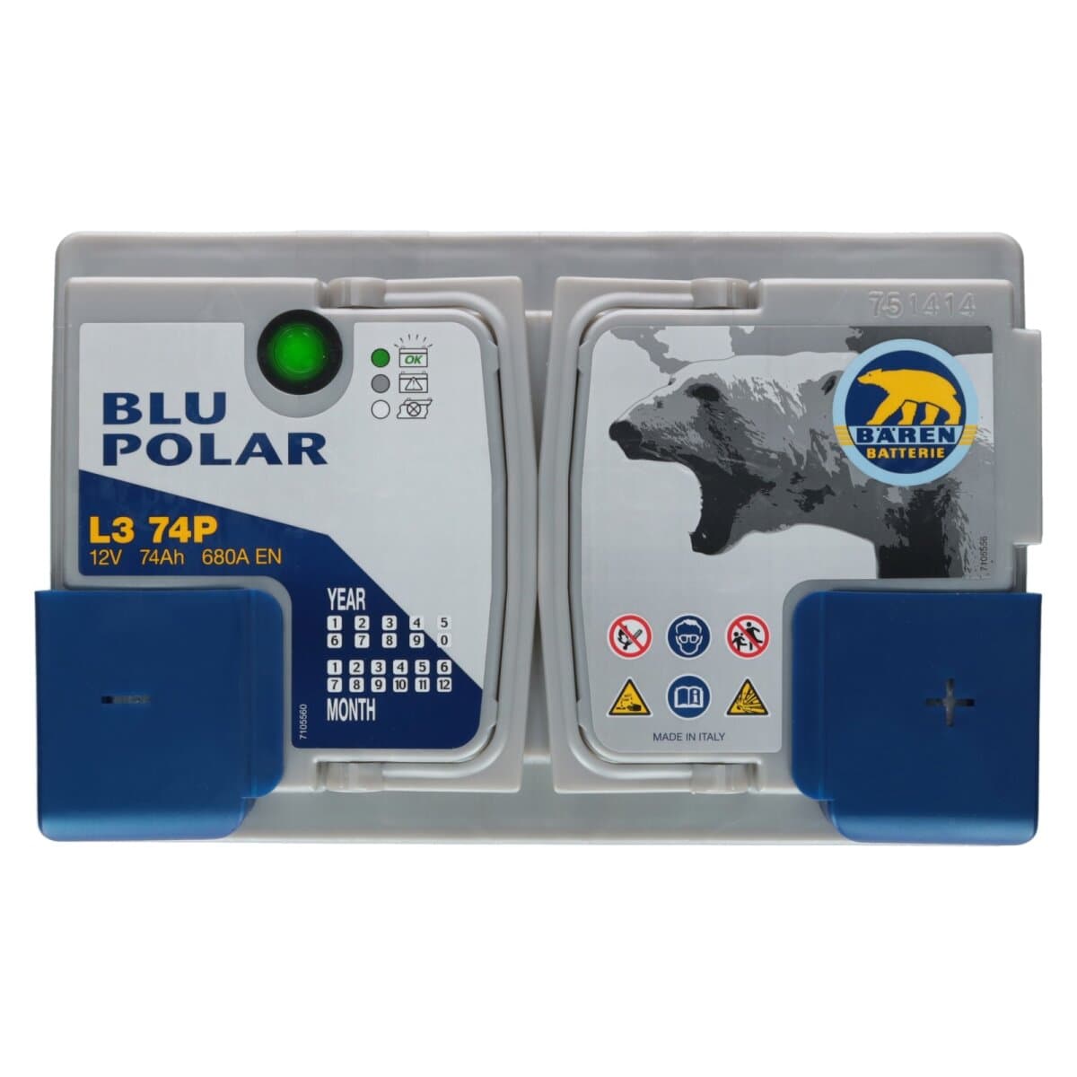Bären Blu Polar 12V 74Ah 680 A [L3 74P] Autobatterie