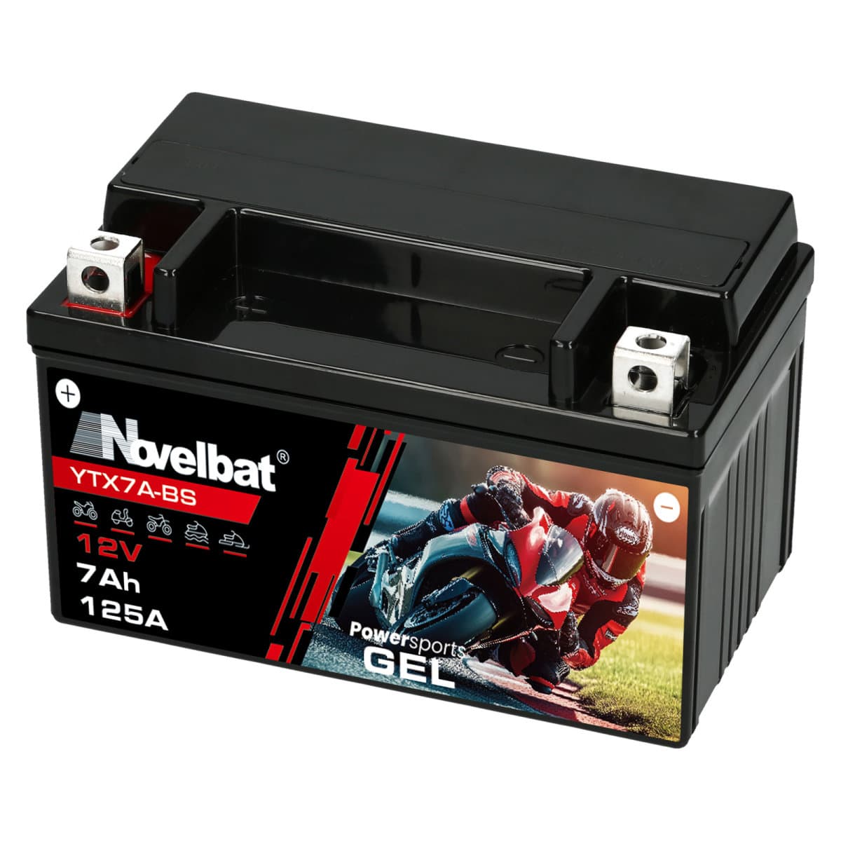 Novelbat GEL YTX7A-BS Motorradbatterie 12V 7Ah