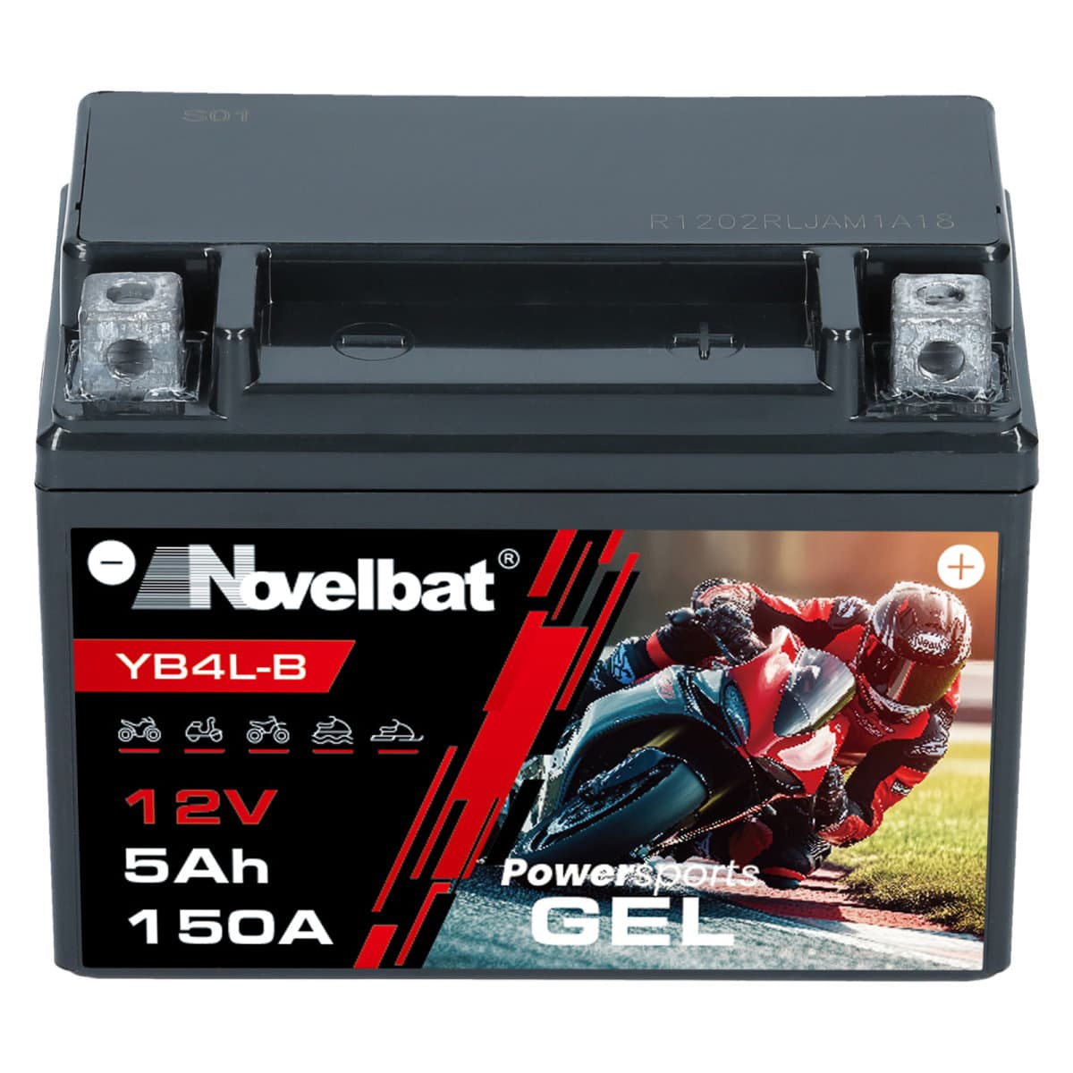Novelbat GEL YB4L-B Motorradbatterie 12V 5Ah