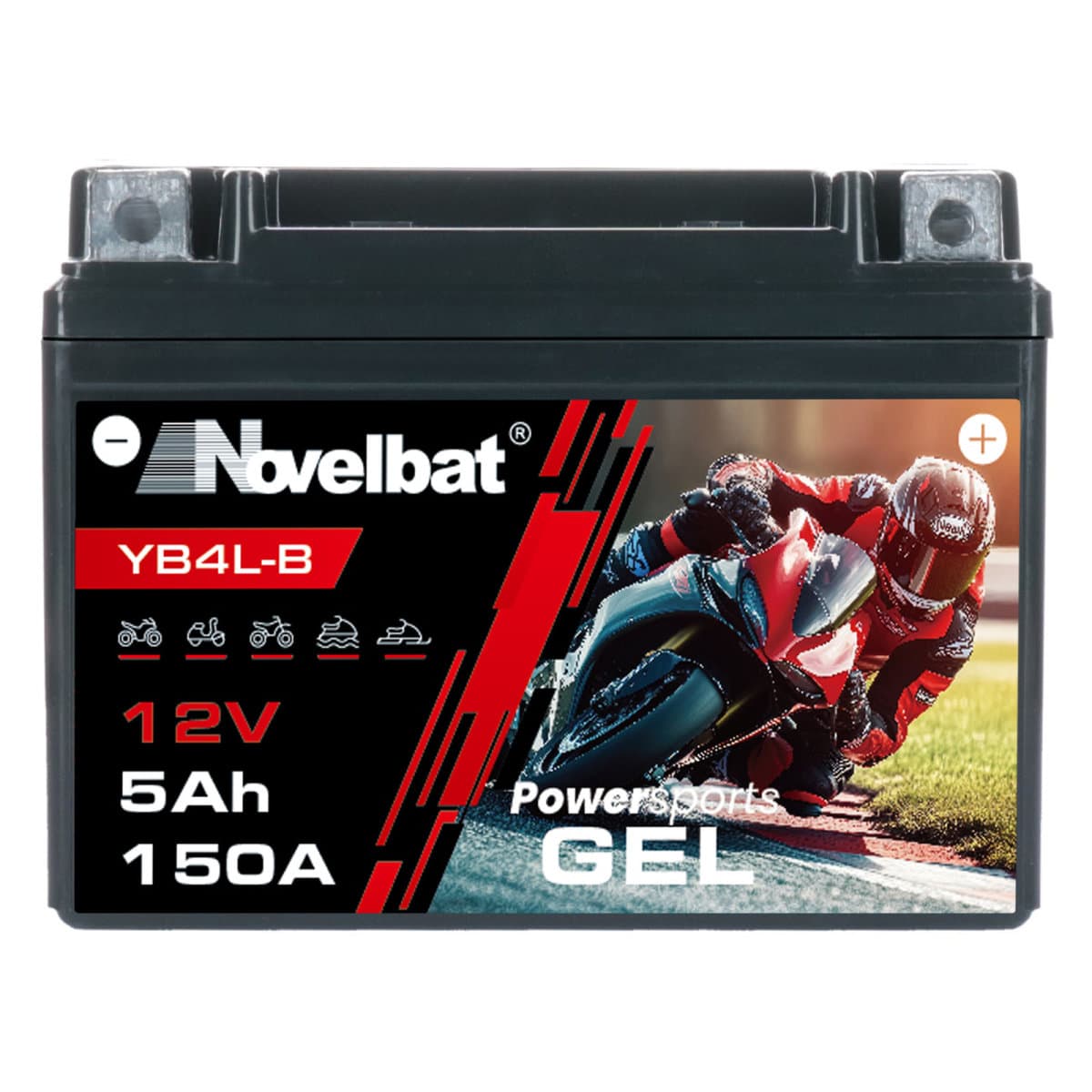 Novelbat GEL YB4L-B Motorradbatterie 12V 5Ah