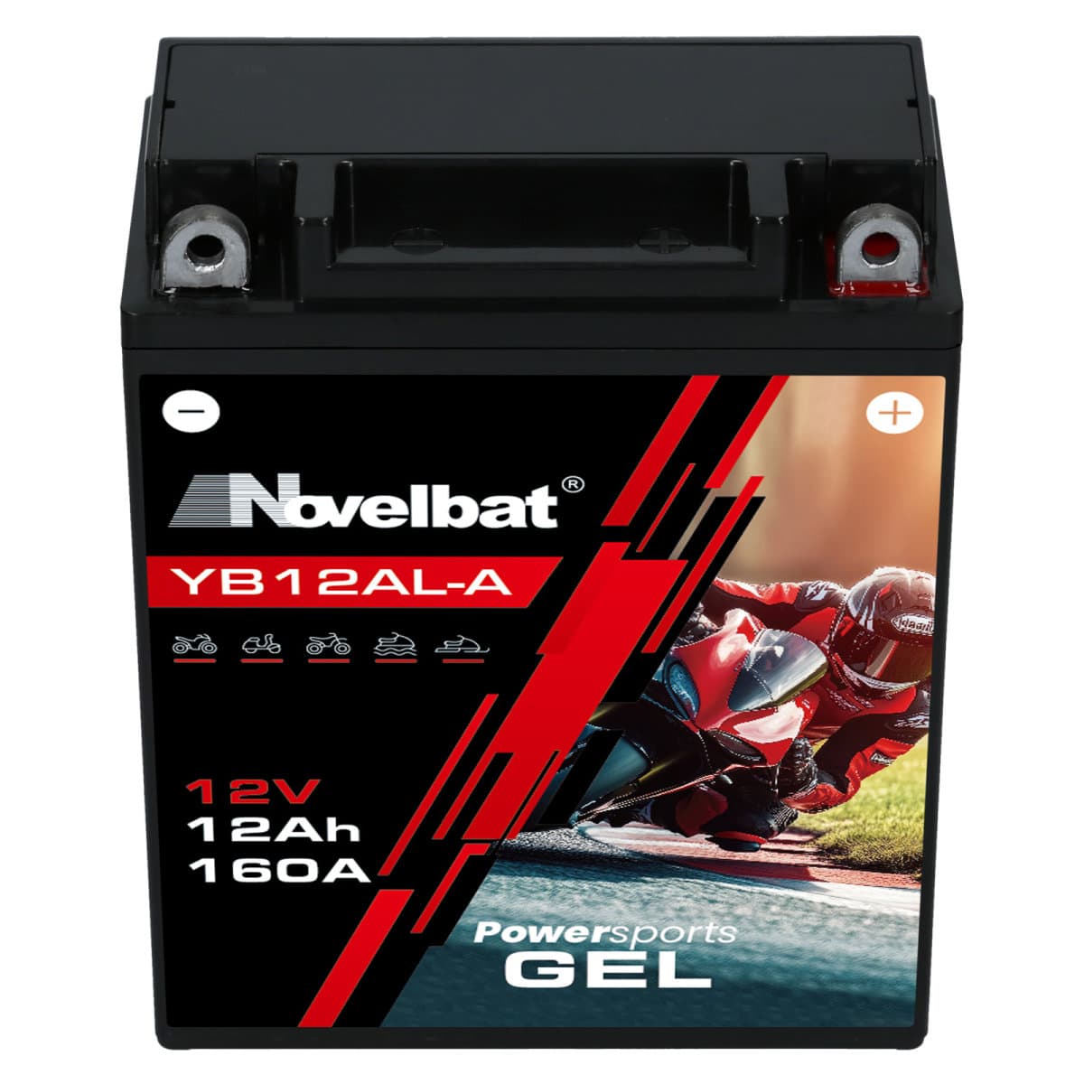 Novelbat GEL YB12AL-A / YB12AL-A2 Motorradbatterie 12V 12Ah