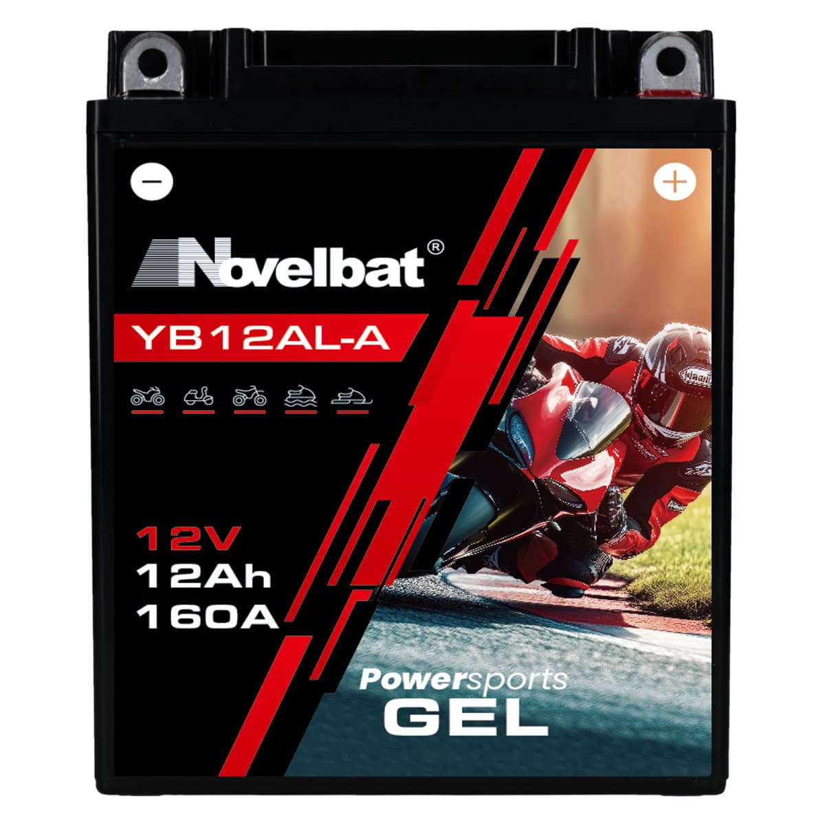 Novelbat GEL YB12AL-A / YB12AL-A2 Motorradbatterie 12V 12Ah