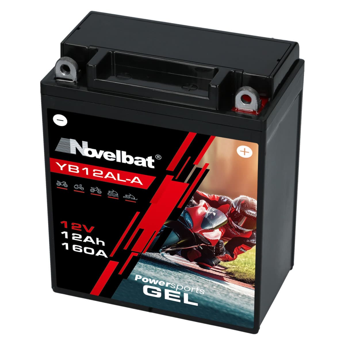Novelbat GEL YB12AL-A / YB12AL-A2 Motorradbatterie 12V 12Ah