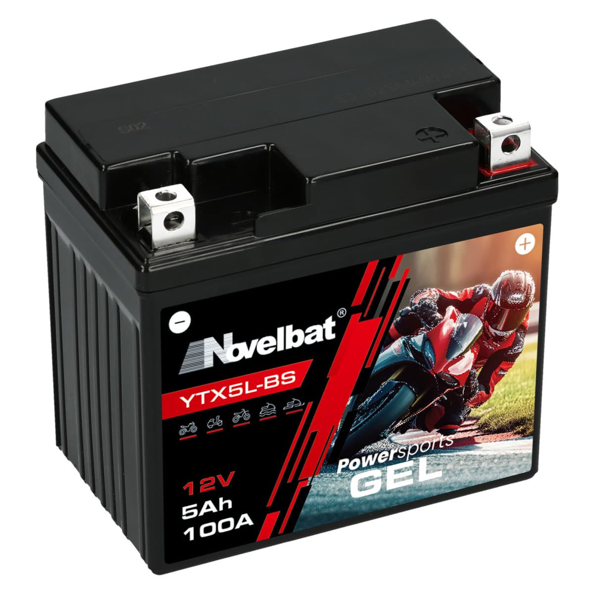 Novelbat GEL YTX5L-BS Motorradbatterie 12V 5Ah