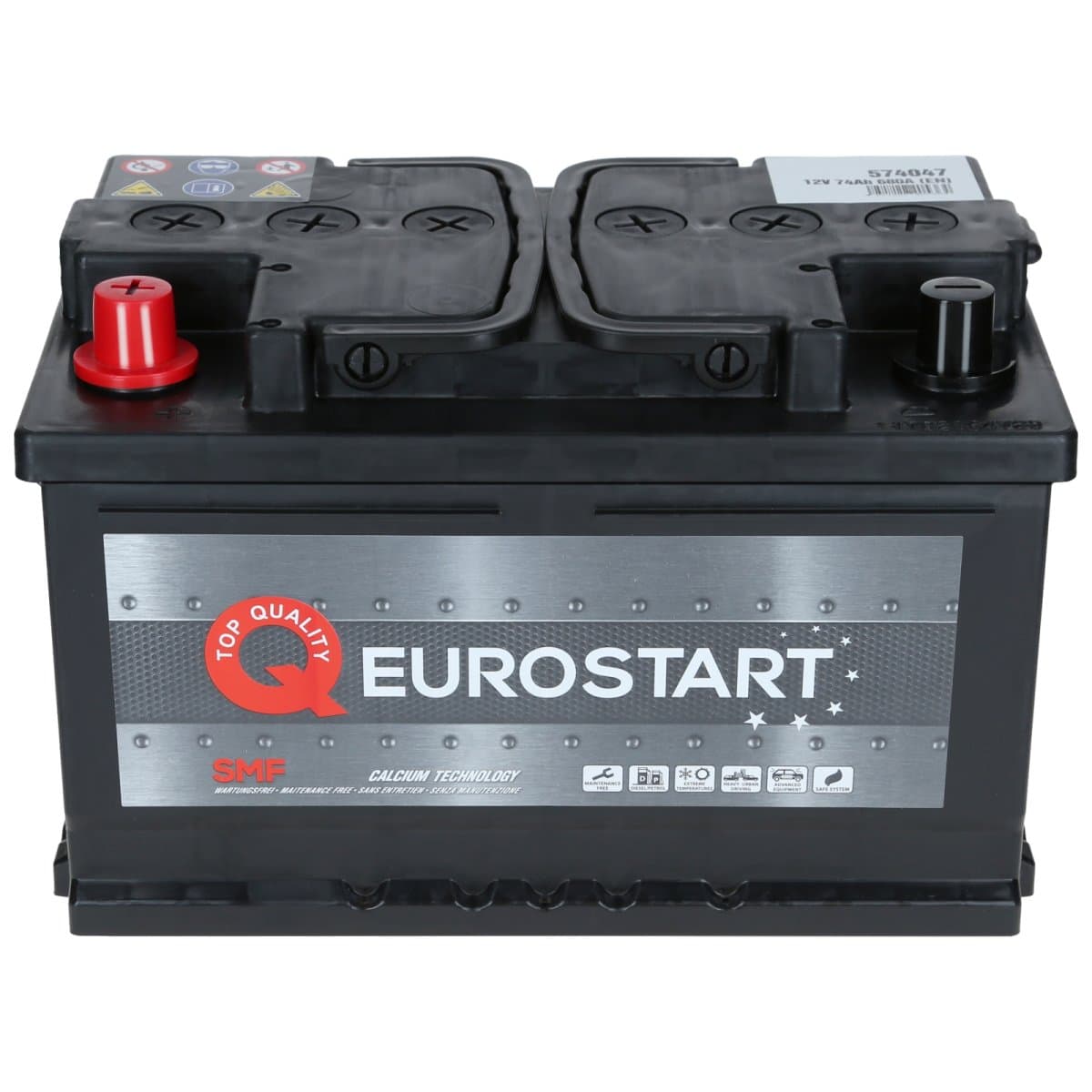Eurostart SMF 12V 74Ah 680 A +Links Autobatterie