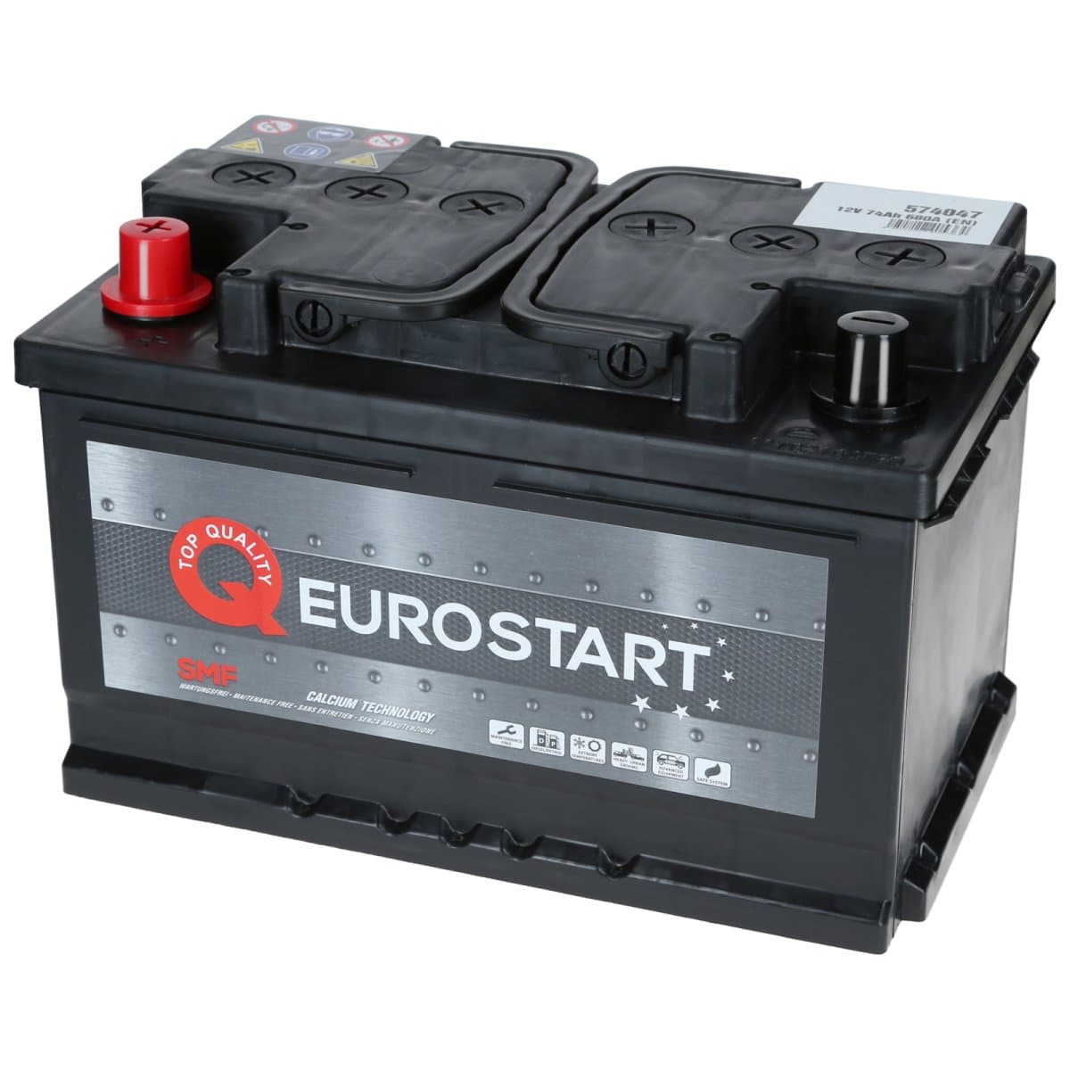 Eurostart SMF 12V 74Ah 680 A +Links Autobatterie