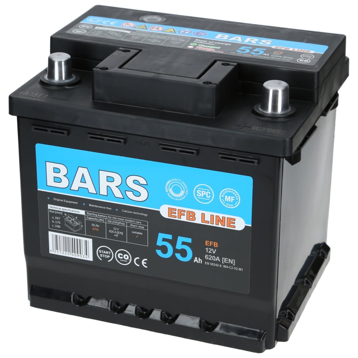 Bars EFB 12V 55Ah 620 A Autobatterie