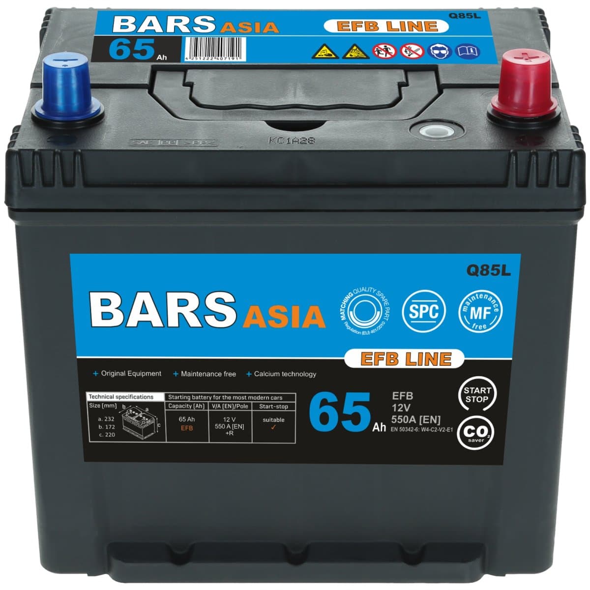 Bars EFB 12V 65Ah 550 A Autobatterie