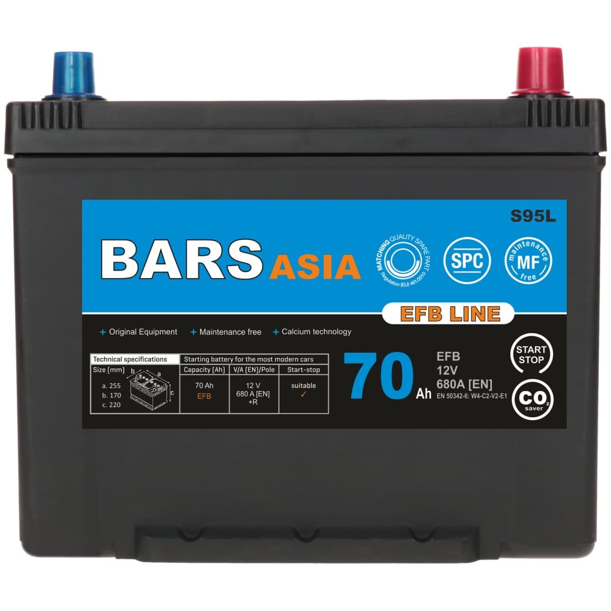 Bars EFB 12V 70Ah 680 A Autobatterie