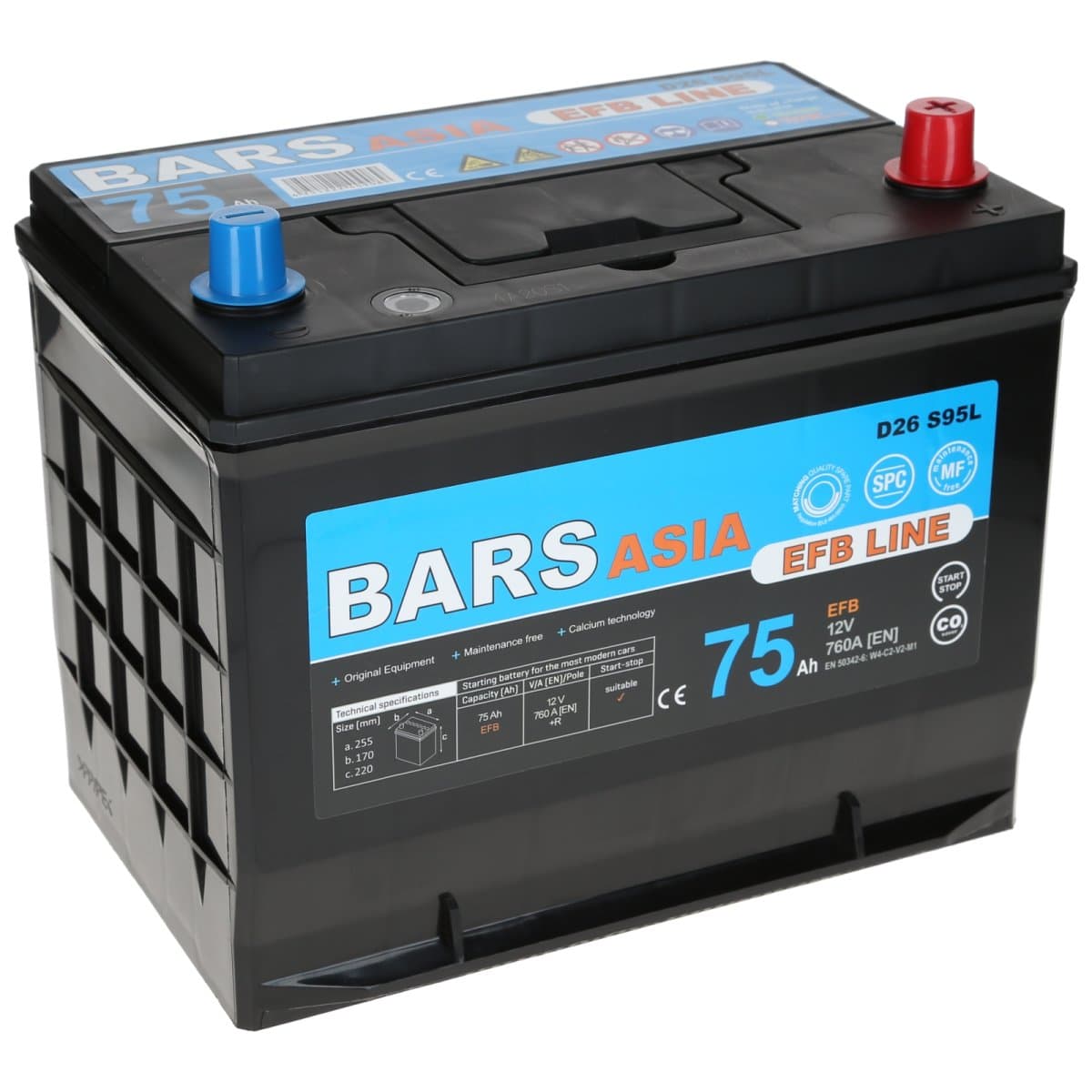 Bars EFB 12V 75Ah 760 A Autobatterie