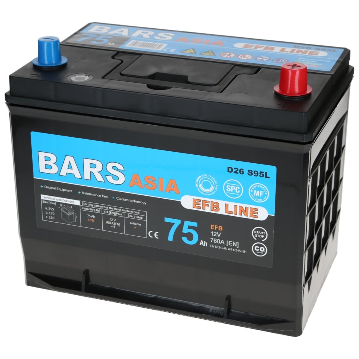 Bars EFB 12V 75Ah 760 A Autobatterie