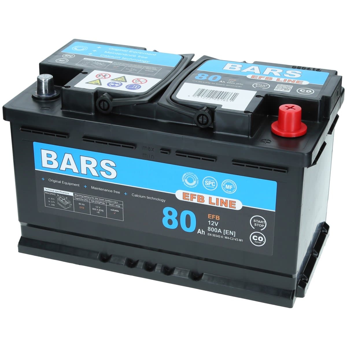 Bars EFB 12V 80Ah 800 A Autobatterie