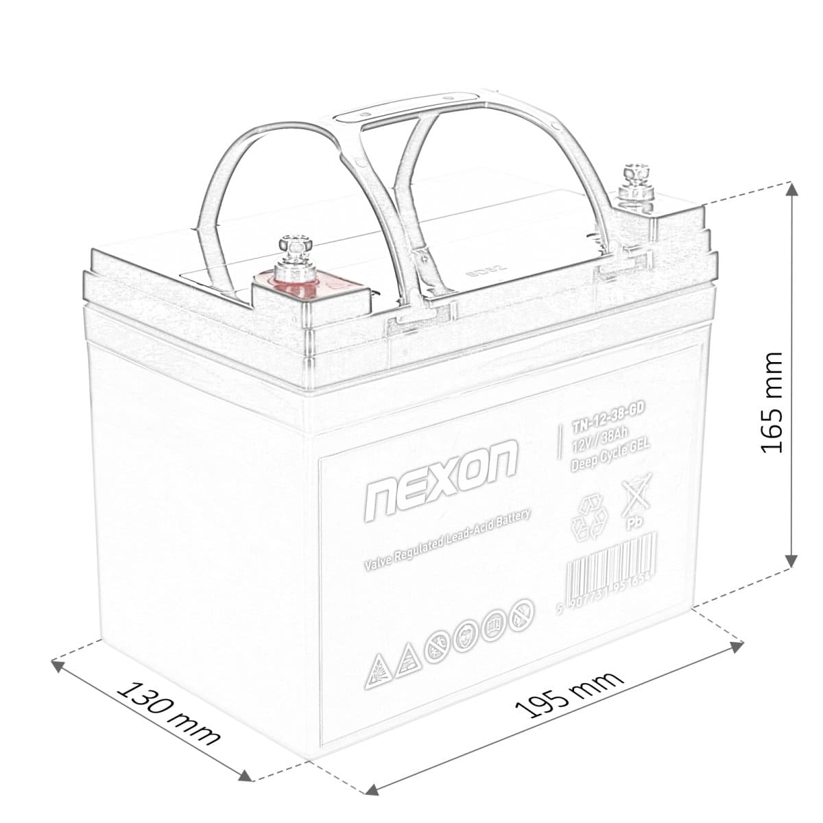 Nexon GEL 12V 38Ah Bleiakku TN-12-38-GD Industriebatterie