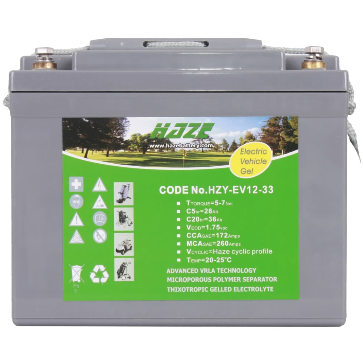 Haze 12V 36Ah GEL Bleiakku HZY-EV12-33 Industriebatterie