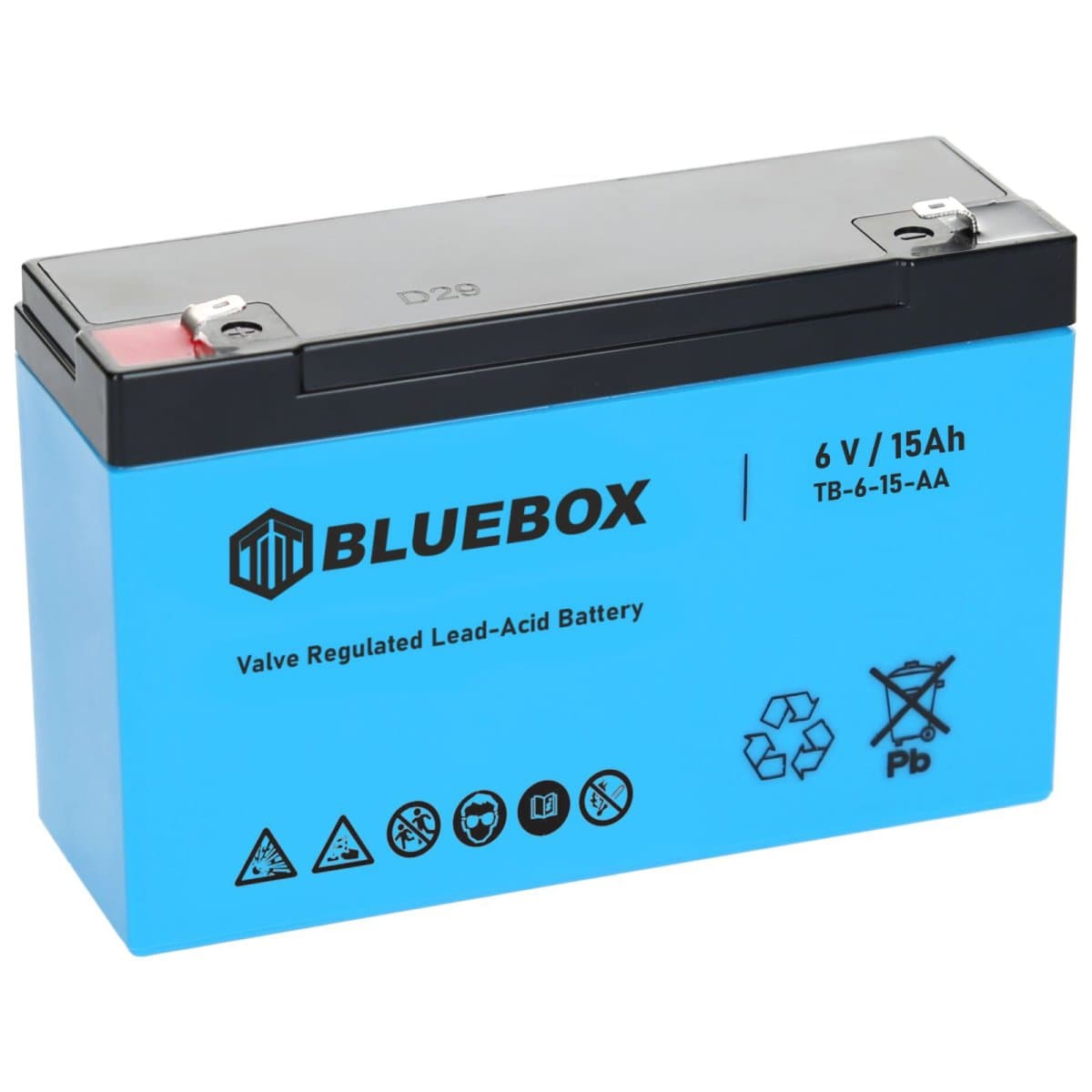 Bluebox 6V 15Ah Bleiakku AGM VRLA Industriebatterie