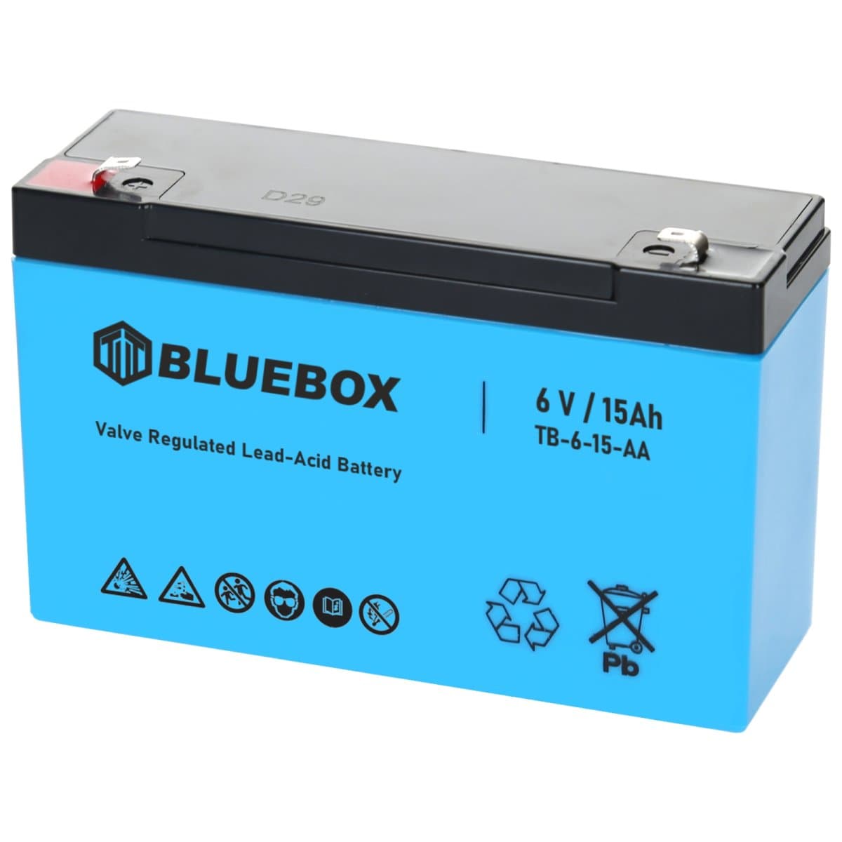 Bluebox 6V 15Ah Bleiakku AGM VRLA Industriebatterie