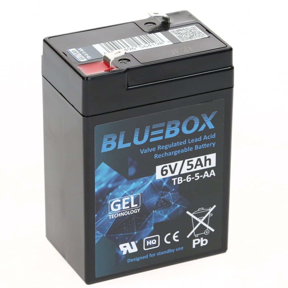 Bluebox 6V 5Ah Bleiakku AGM VRLA Industriebatterie
