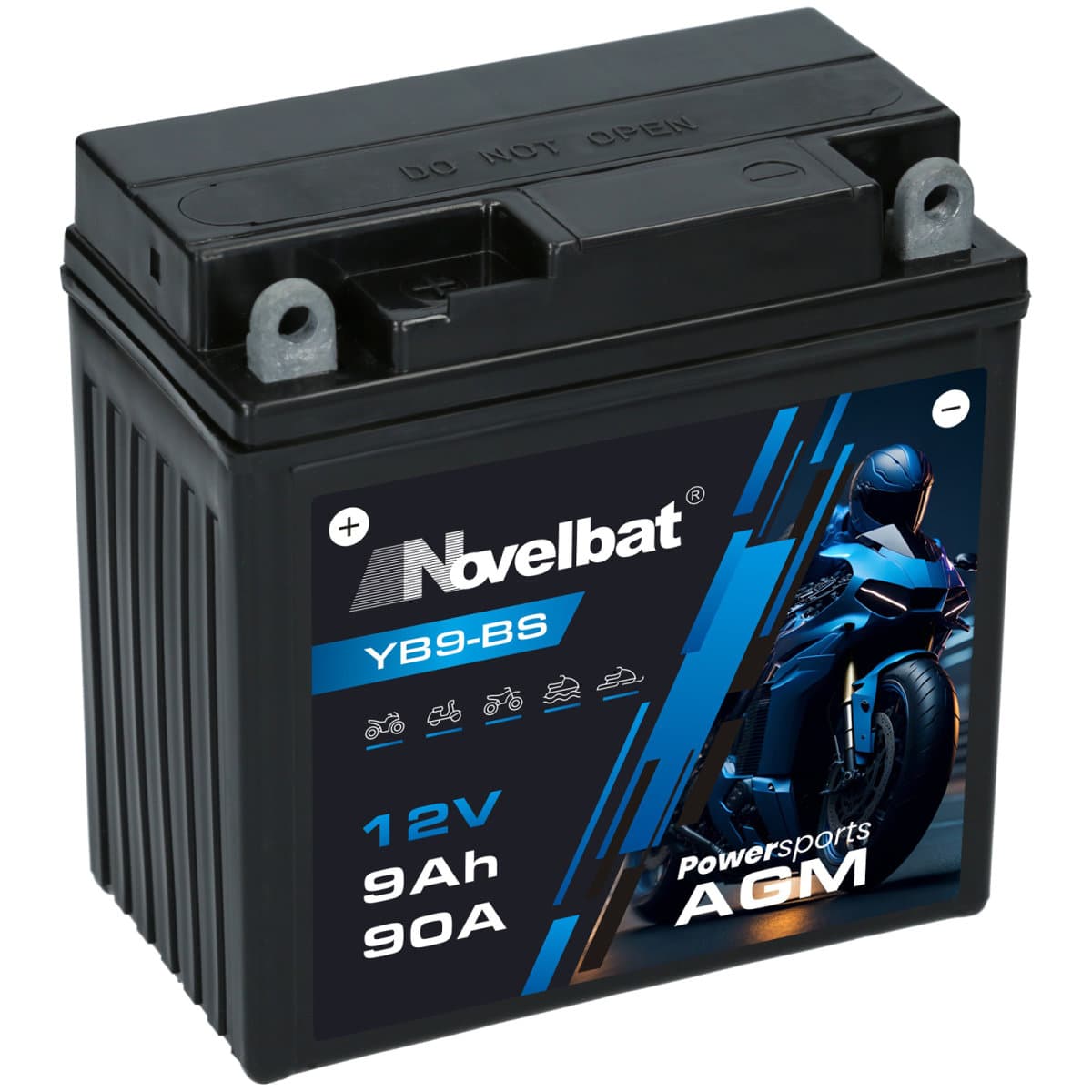 Novelbat AGM YB9-BS Motorradbatterie 12V 9Ah