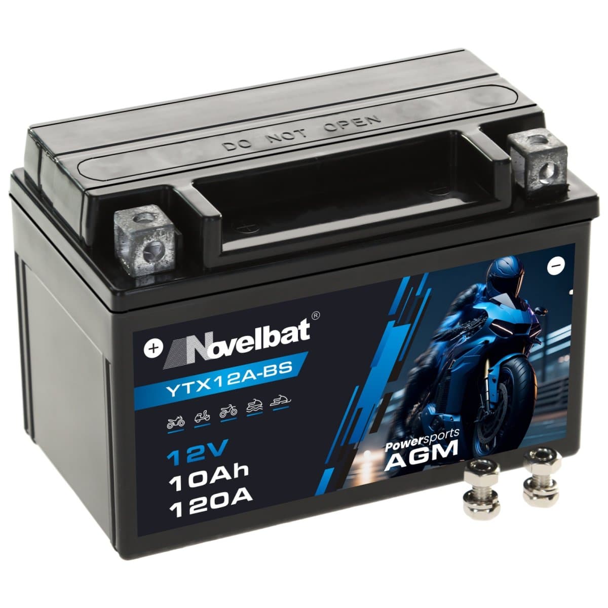 Novelbat AGM YTX12A-BS Motorradbatterie 12V 10Ah