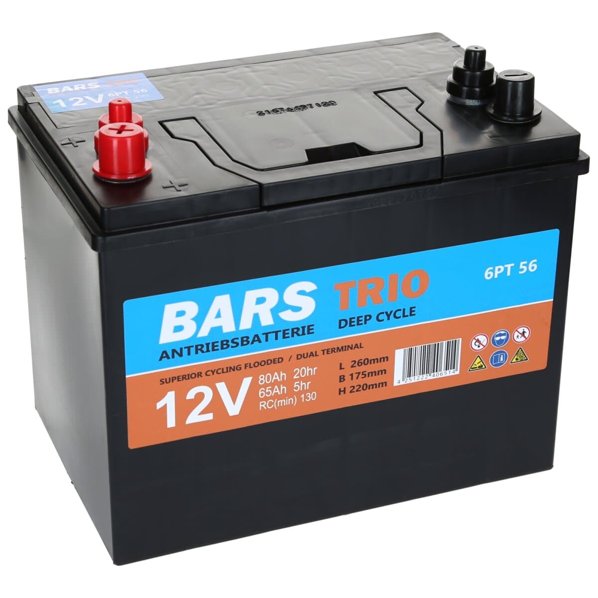 Bars Trio 12V 80ah 6PT56 Deep Cycle