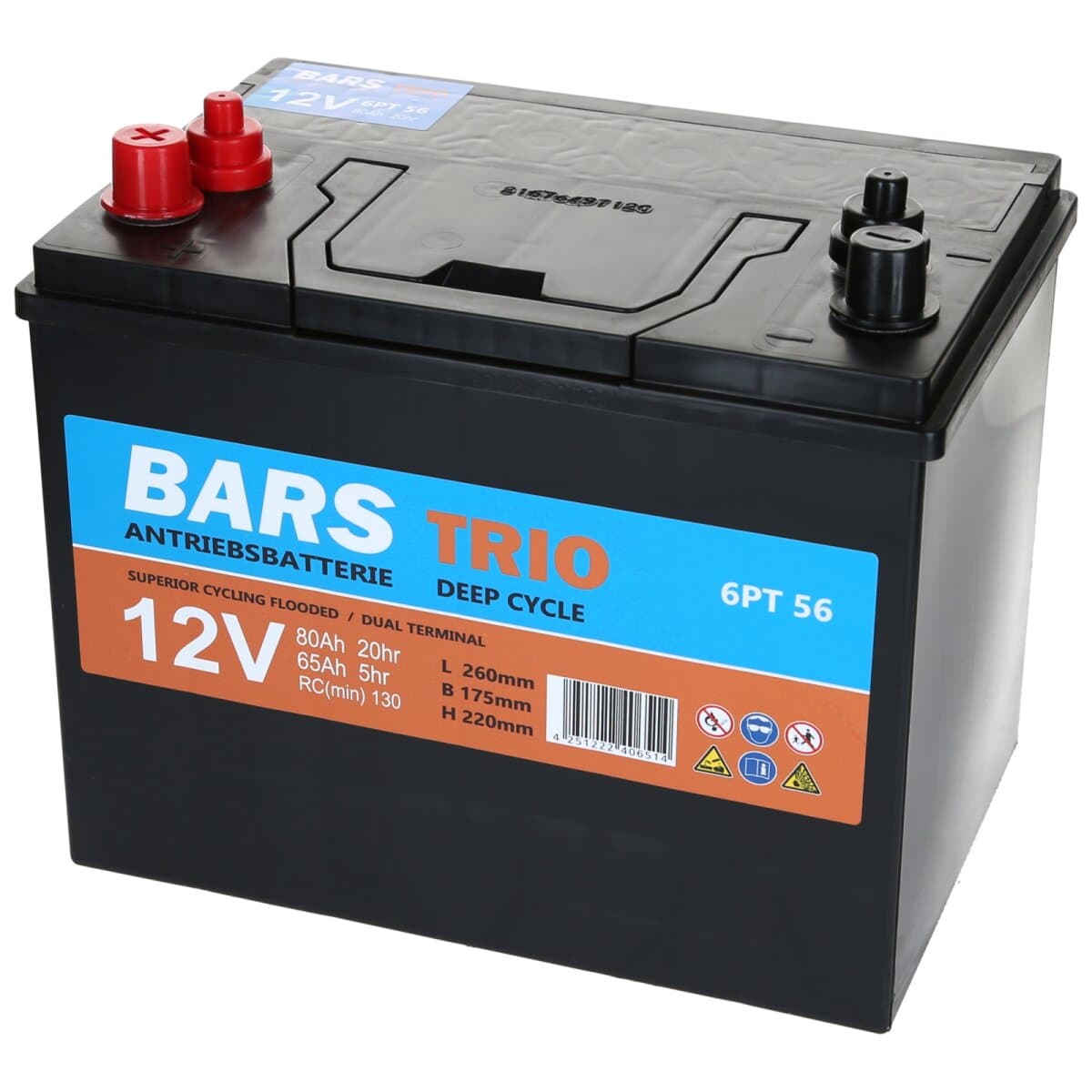 Bars Trio 12V 80ah 6PT56 Deep Cycle