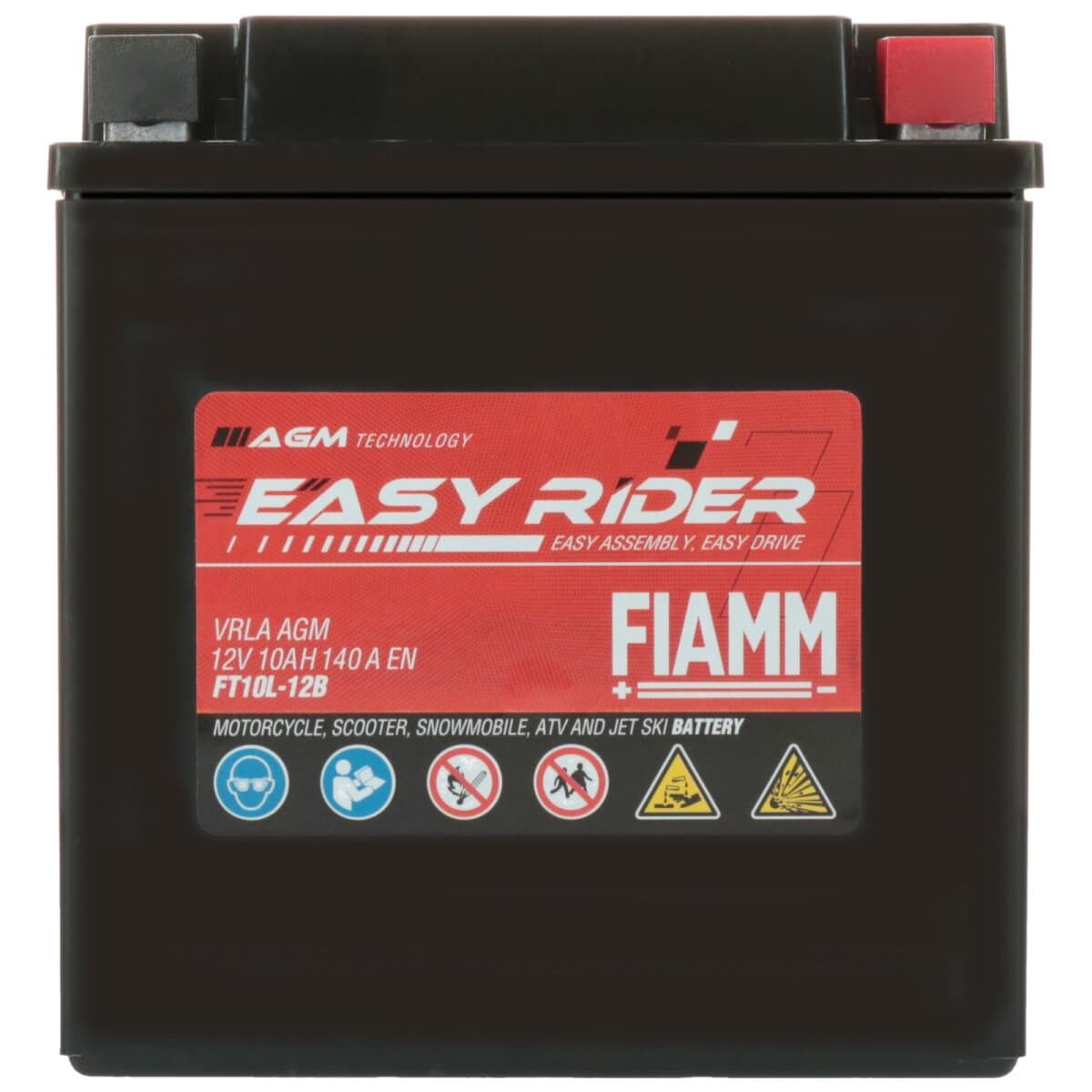Fiamm FT10L-12B (YB10L-B / 12N10-3A) Motorradbatterie 10Ah 140A