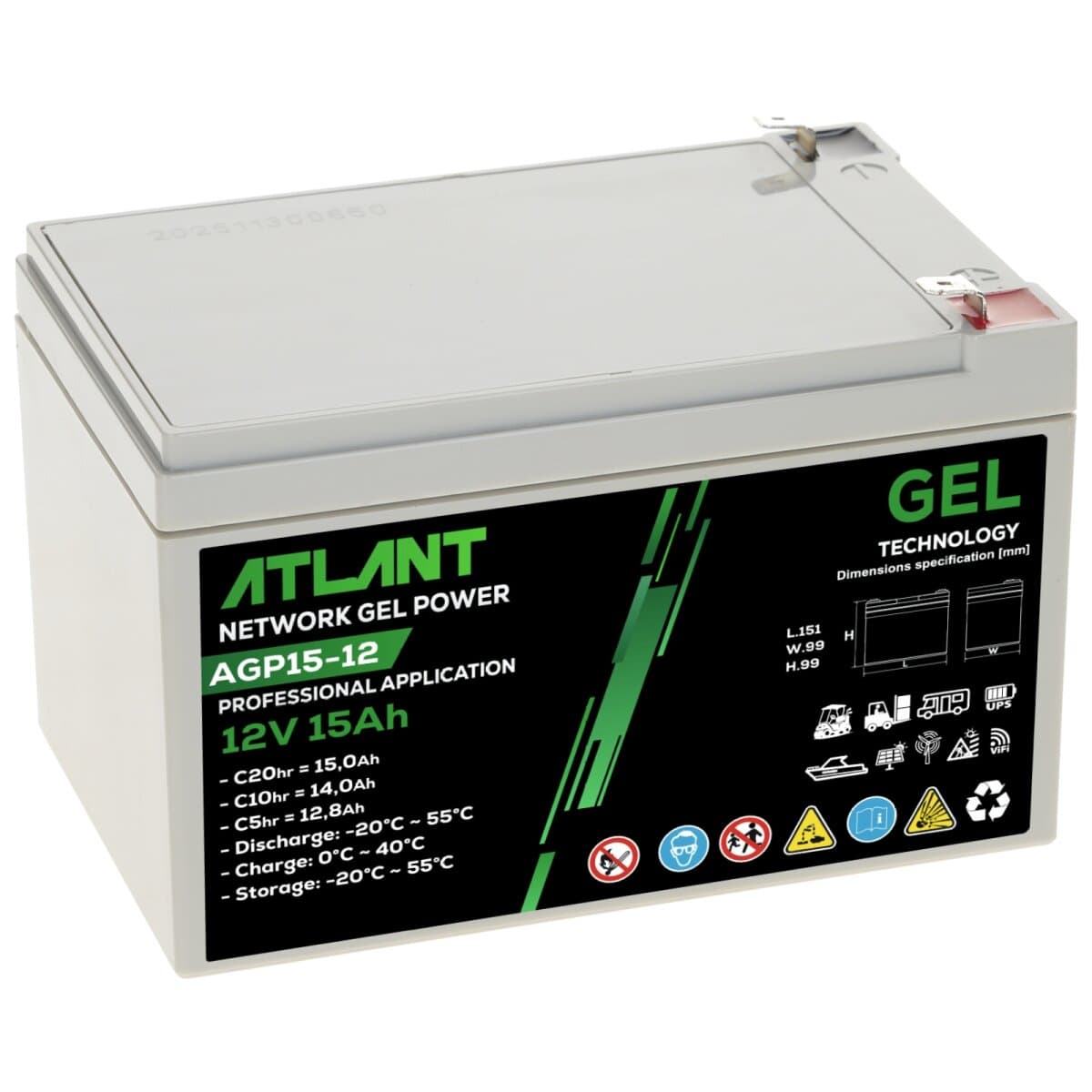 Atlant GEL 12V 15Ah AGP15-12 Batterie